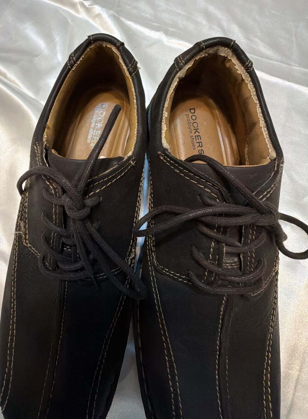 Dockers ProStyle Men's Brown Leather Lace-Up Oxford Dress Shoes Size 8M 90-28908 - Picture 8 of 11